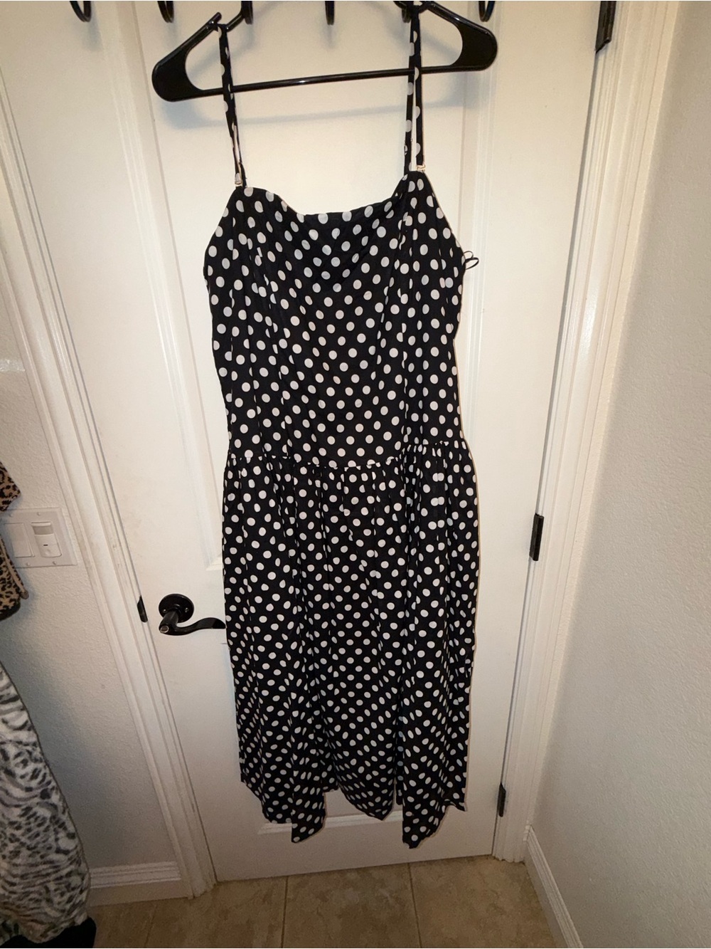 Fashion Nova Black and White Polka Dot Midi Dress
